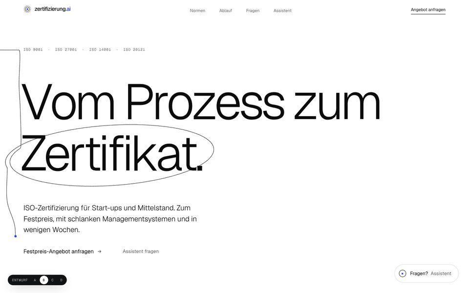 Startbereich von Entwurf B