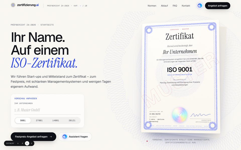 Startbereich von Entwurf C